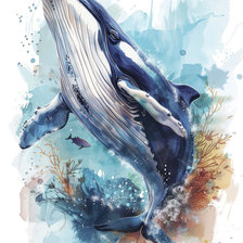 Схема вышивки «Кит»