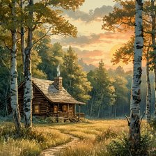 Схема вышивки «пейзаж»