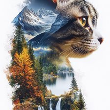 Схема вышивки «Мир и кот»