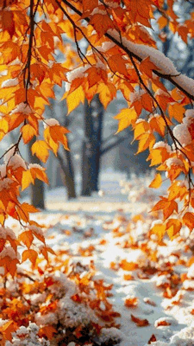 Первый снег - осень - предпросмотр