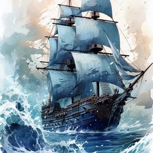 Схема вышивки «Корабль»