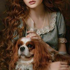 Схема вышивки «Дама с собачкой»