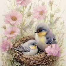 Схема вышивки «Птички»