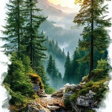 Схема вышивки «Лес»