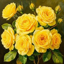 Схема вышивки «ЖЕЛТЫЕ РОЗОЧКИ»