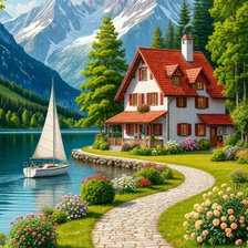 Схема вышивки «пейзаж»