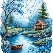 Схема вышивки «Природа на листе»