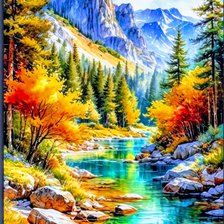 Схема вышивки «Горы»