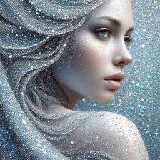 Схема вышивки «Девушка зима»