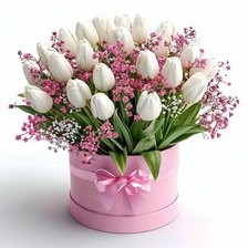 Схема вышивки «Тюльпаны белые»