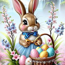 Схема вышивки «пасхальная зайка»