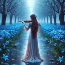 Схема вышивки «Девушка со скрипкой»