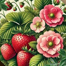 Схема вышивки «клубника»