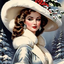 Схема вышивки «леди Зима»