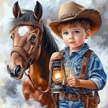 Схема вышивки «маленький ковбой»