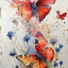Схема вышивки «Бабочки»