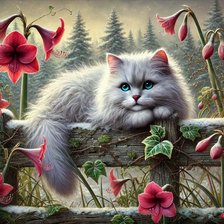 Схема вышивки «пушистая мечтательница»