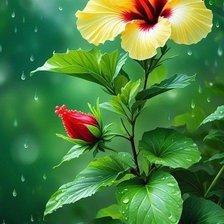 Схема вышивки «Жёлтый гибискус»