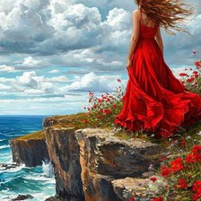 Схема вышивки «Девушка на побережье»