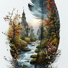 Схема вышивки «Волшебство пера»