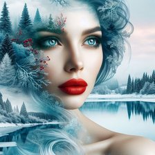 Схема вышивки «Девушка-зима»