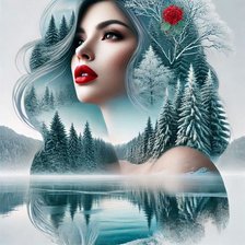 Схема вышивки «Девушка-зима 2»