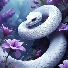 Схема вышивки «Металлическая белая змея»