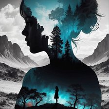 Схема вышивки «Девушка-Загадка»