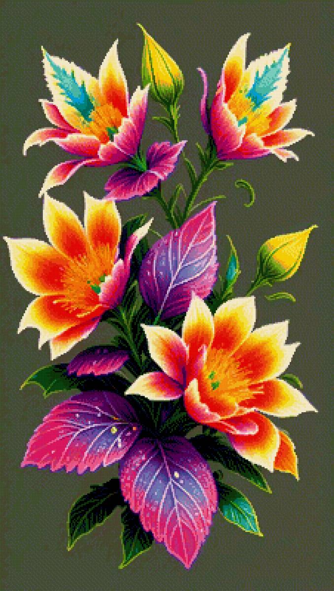 Подушка - цветы - предпросмотр