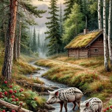 Схема вышивки «пейзаж»