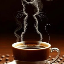 Схема вышивки «Кофейный кот»