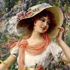 Схема вышивки «Портрет девушки в цветах»