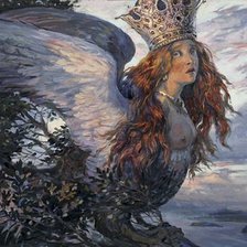 Схема вышивки «птица Сирин»