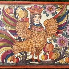 Схема вышивки «птица Сирин»