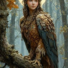 Схема вышивки «птица Сирин»