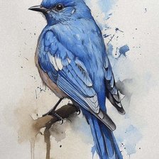 Схема вышивки «Синяя птичка»