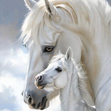 Схема вышивки «Лошадь с жеребенком»