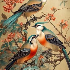 Схема вышивки «птичка»