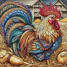 Схема вышивки «петух»