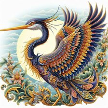 Схема вышивки «птица феникс»