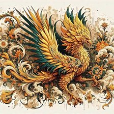 Схема вышивки «птица феникс»