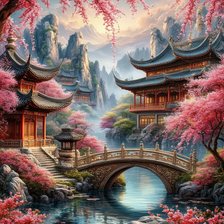 Схема вышивки «пейзаж»