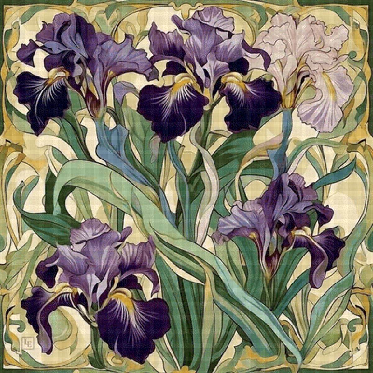 цветы - ирисы, букет, цветы - предпросмотр