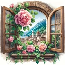 Схема вышивки «очаровательное окошко»