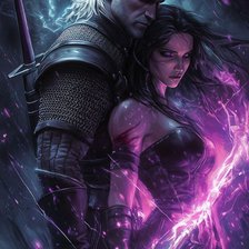 Схема вышивки «Ведьмак и Йенифэр»