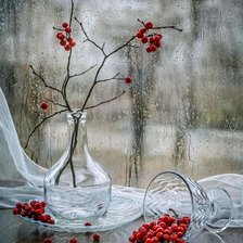 Схема вышивки «дождь за окном...время раздумий»