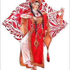 Схема вышивки «Русские ремесла. Красная гжель.»