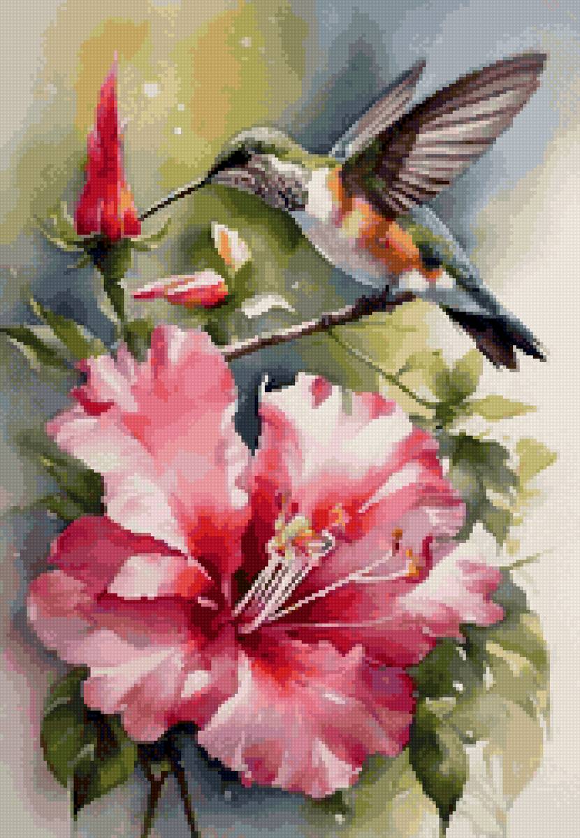 Колибри - цветок, колибри - предпросмотр