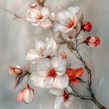 Схема вышивки «Ветка яблони»