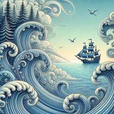 Схема вышивки «пейзаж»